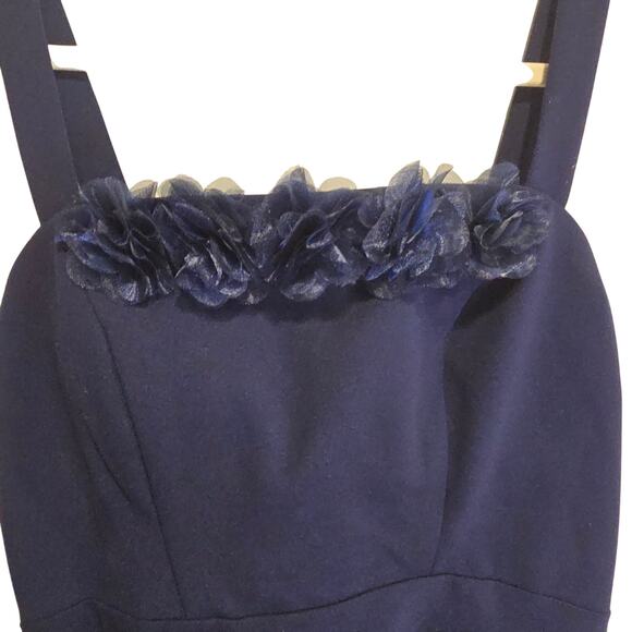 Alex Evenings Navy Maxi Dress with Floral Detail Size 6 Nwt - Picture 5 of 12